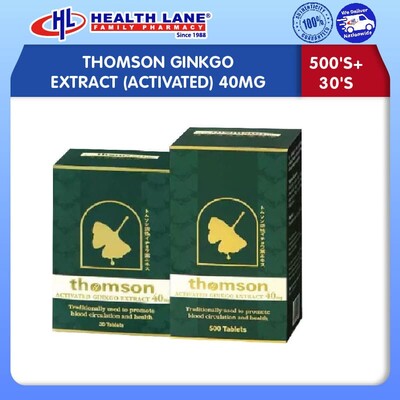 THOMSON GINKGO EXTRACT (ACTIVATED) 40MG 500'S+30'S